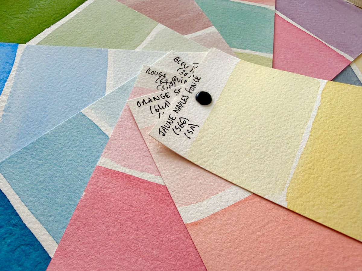 Nuancier d'aquarelle à peindre - 10 fiches papier coton reliées