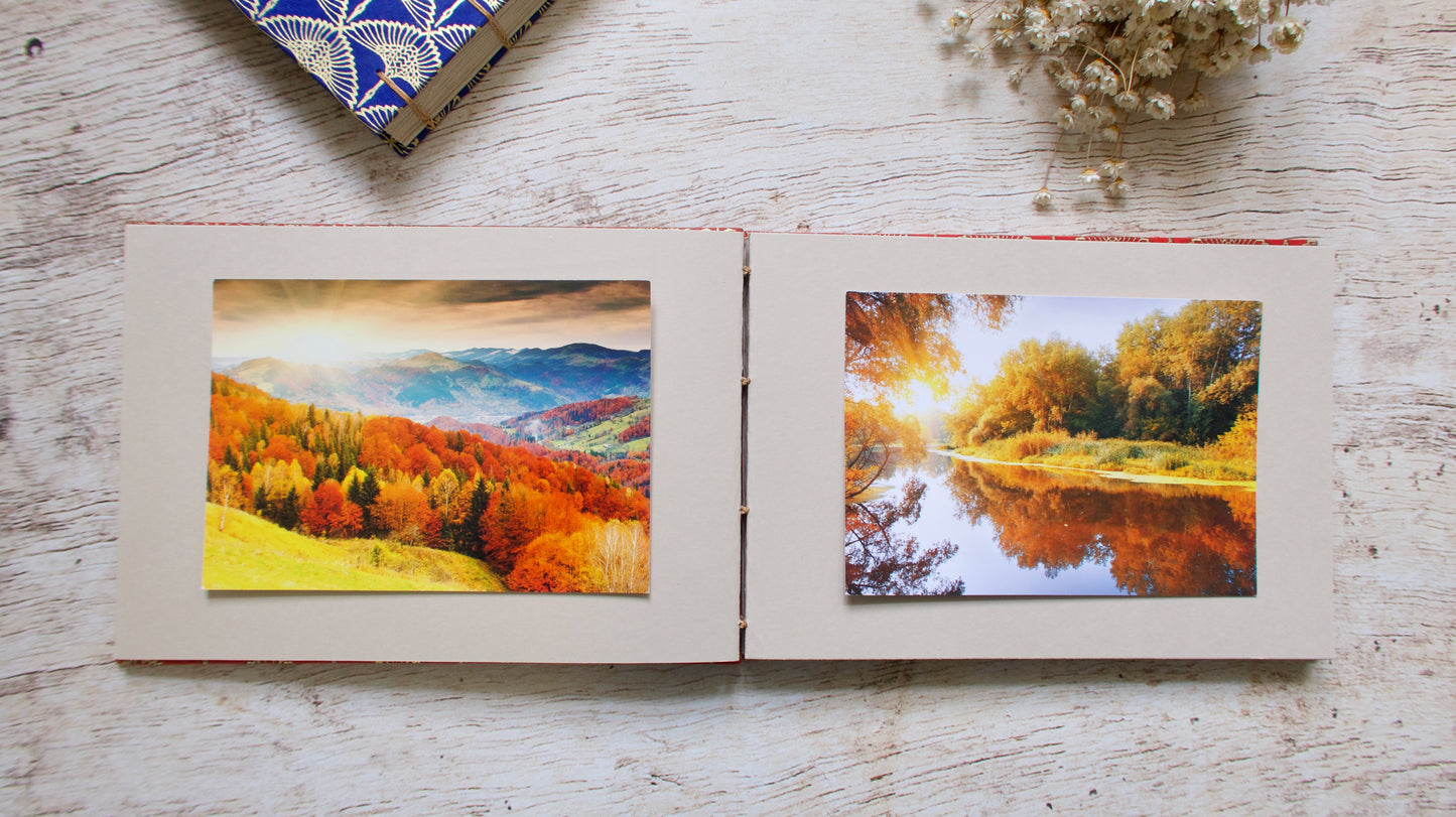Album photos A5 paysage personnalisable reliure copte fait main