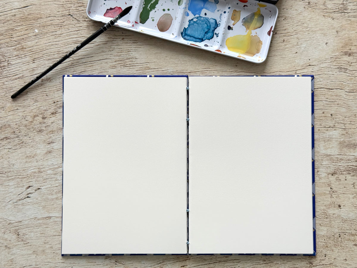 Carnet d'aquarelle A5 paysage ou portrait - Couverture au choix - Reliure copte