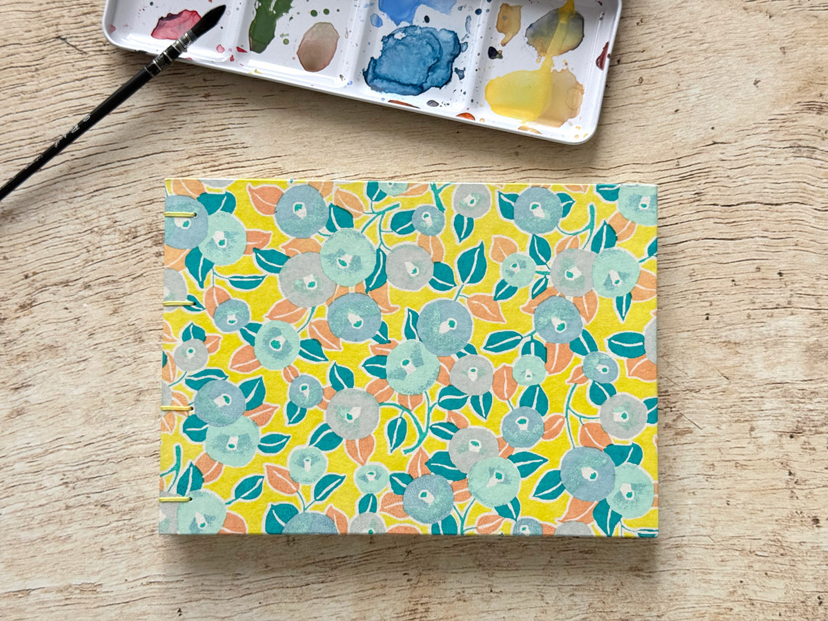 Carnet d'aquarelle A5 paysage ou portrait - Couverture au choix - Reliure copte