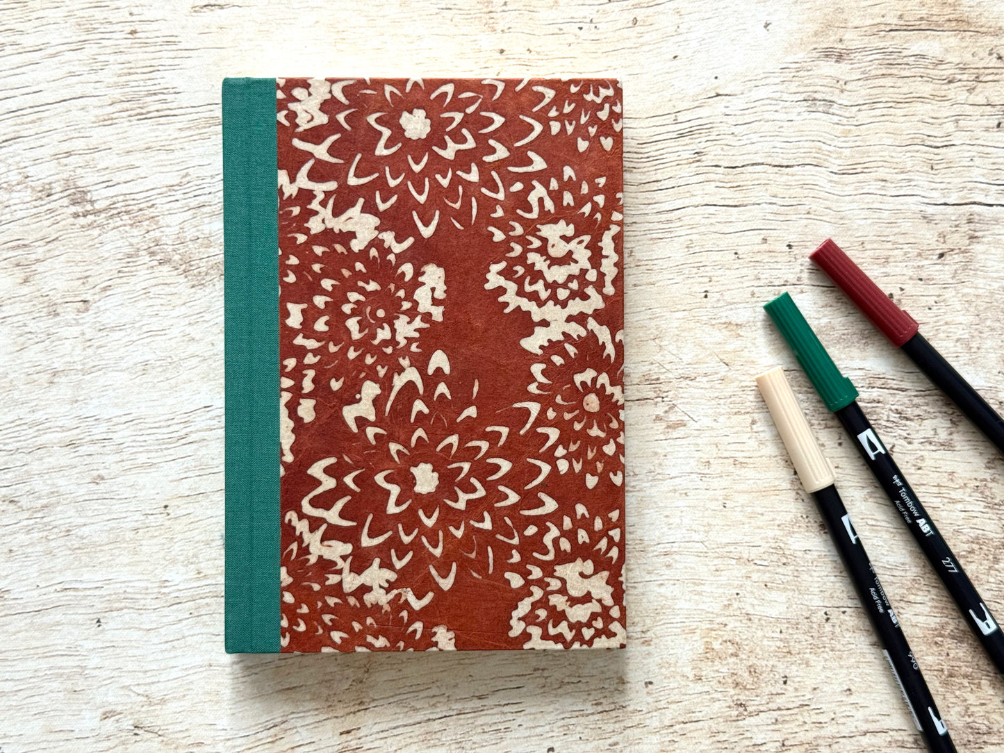 Bullet journal A5 fait main – carnet à points – Tomoe rouge