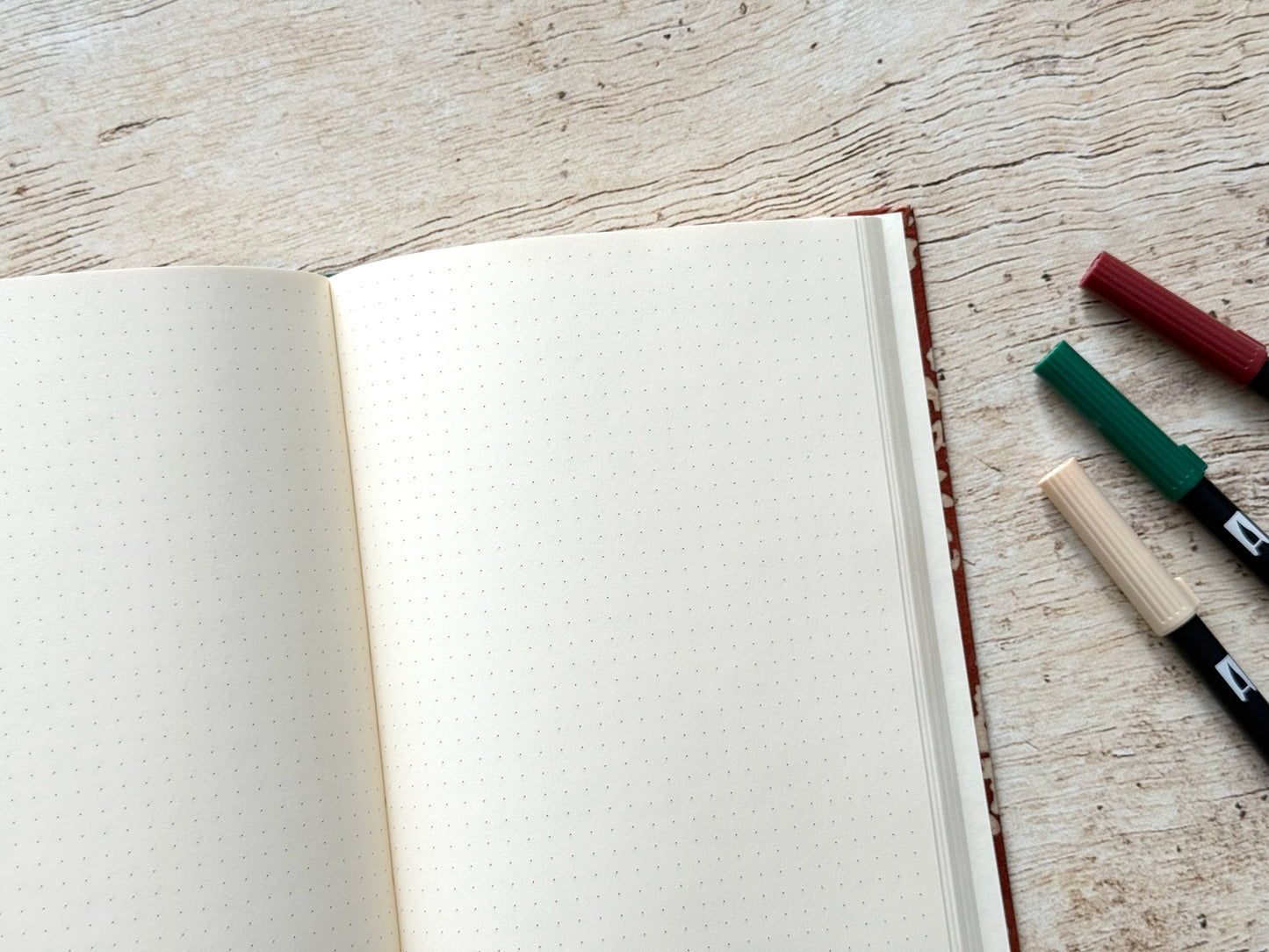 Bullet journal A5 fait main – carnet à points – Tomoe rouge