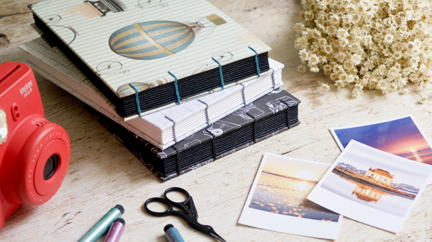 Album photos A5 paysage personnalisable reliure copte fait main