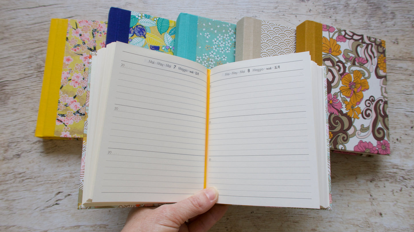Journal perpétuel de 3 ou 5 ans personnalisable, couverture au choix, fait main sur commande