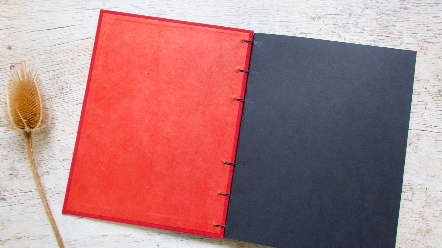 Album photos A4 portrait personnalisable – reliure copte – fait main