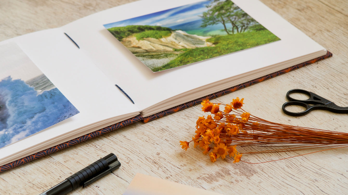 Album photos A5 paysage personnalisable reliure copte fait main