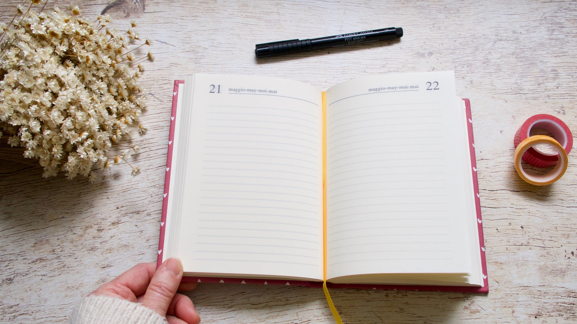 Agenda perpétuel personnalisable, couverture au choix, format moyen ou A5, fait main