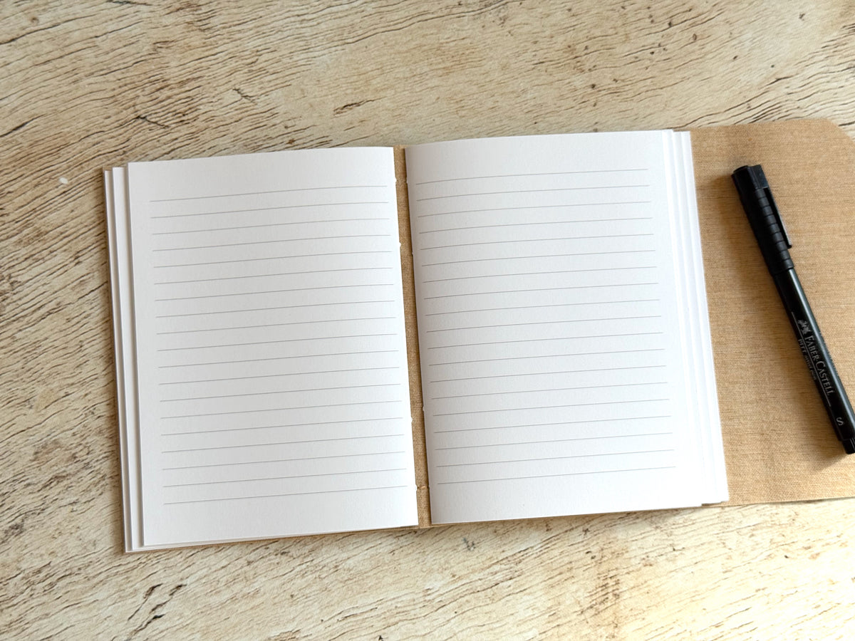 Carnet d'écriture format B6 – couverture en liège à motifs nautique