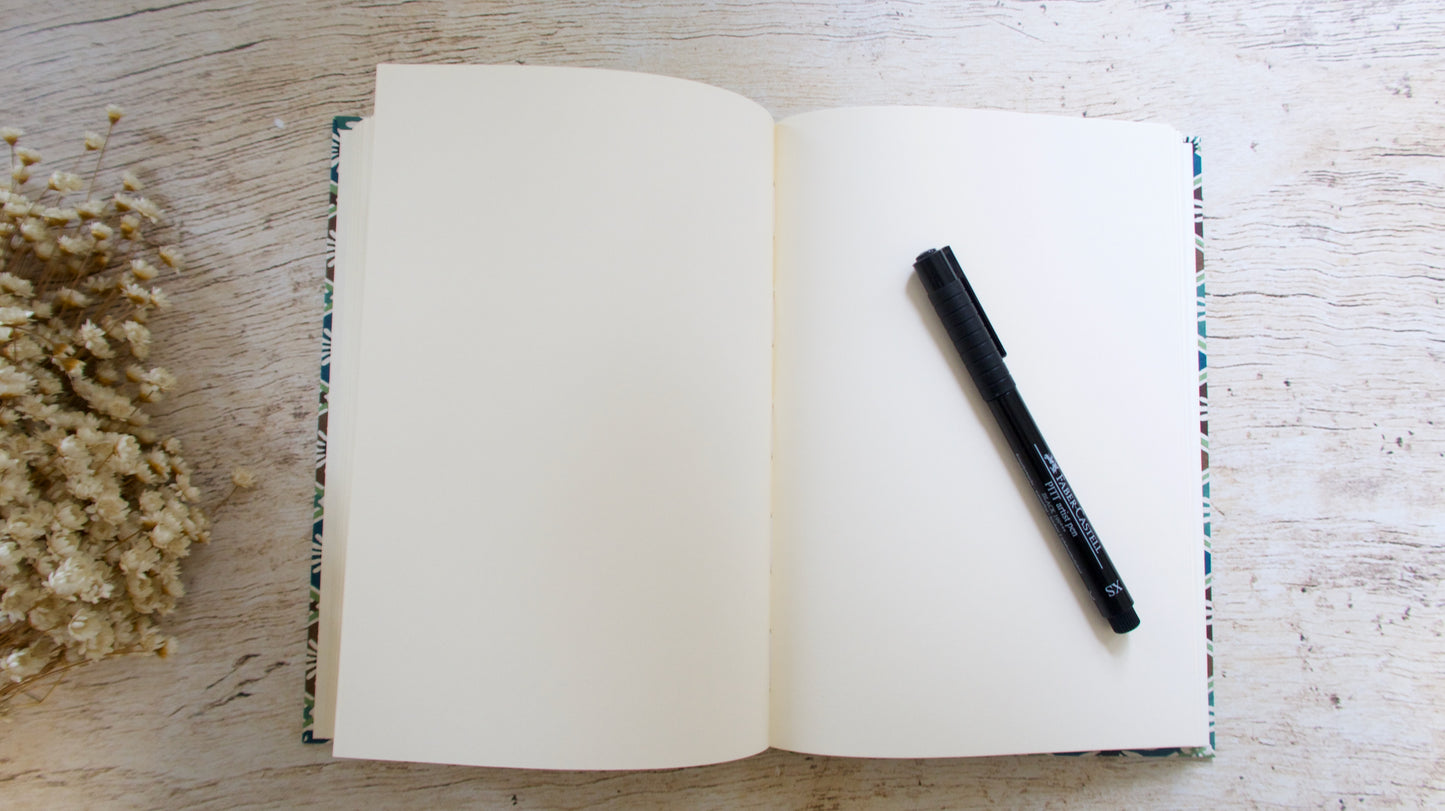 Carnet de notes A5 personnalisable couverture rigide fait main
