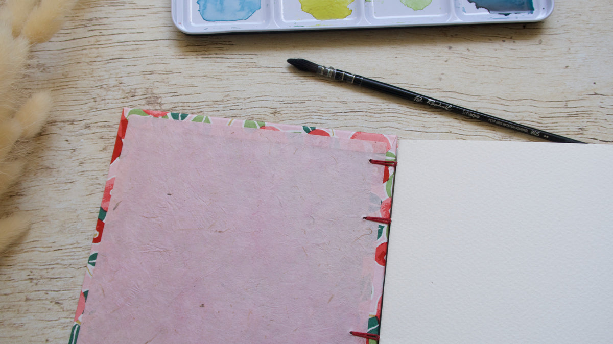 carnet d'aquarelle fait main ouvert