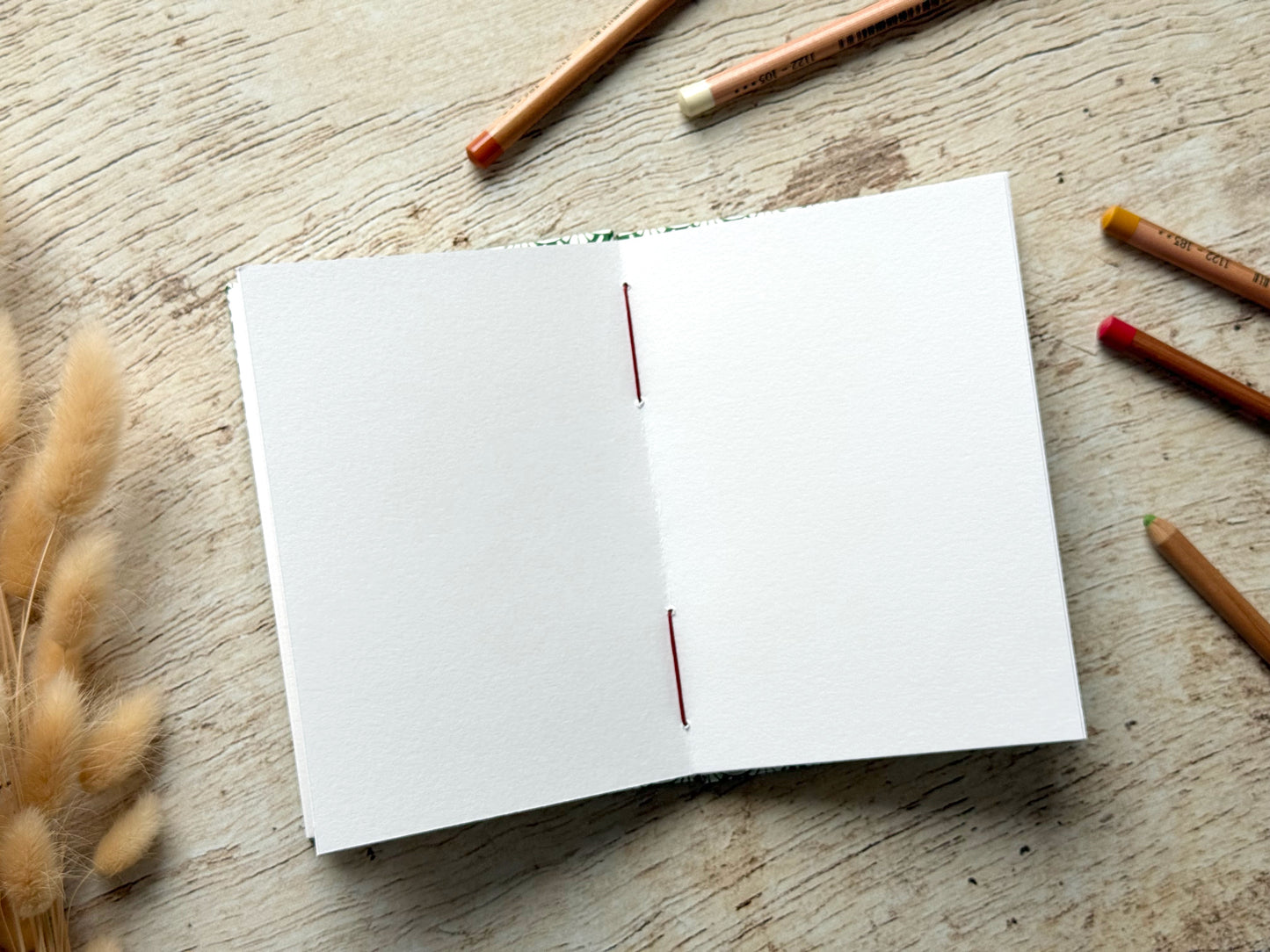 Carnet de croquis A6 portrait – reliure copte – fait main - Chrysanthèmes de mer