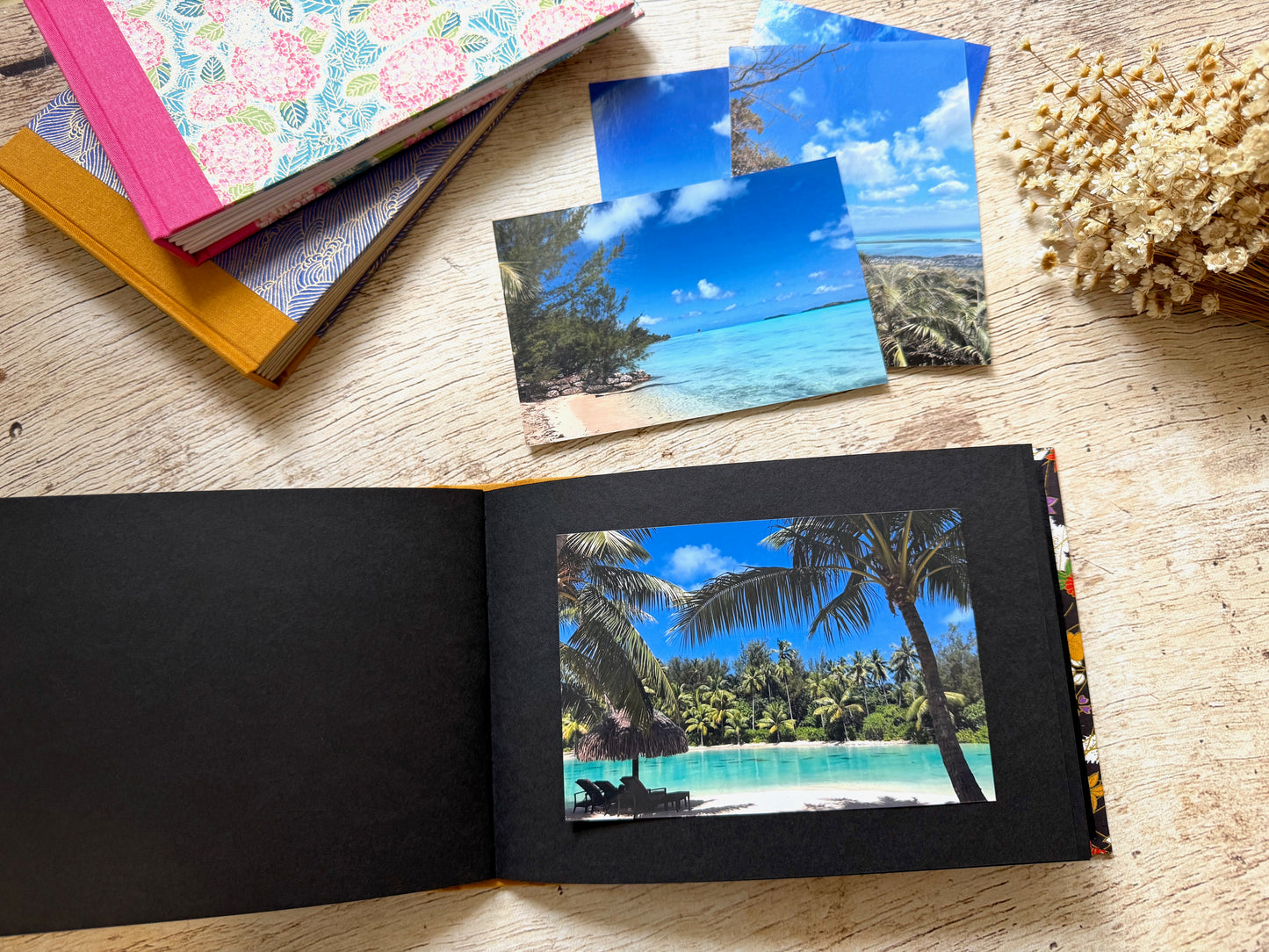 Album photos A5 paysage personnalisable reliure long stitch fait main