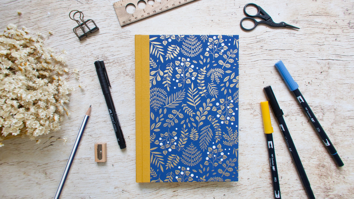 Carnet de notes A5 personnalisable couverture rigide fait main