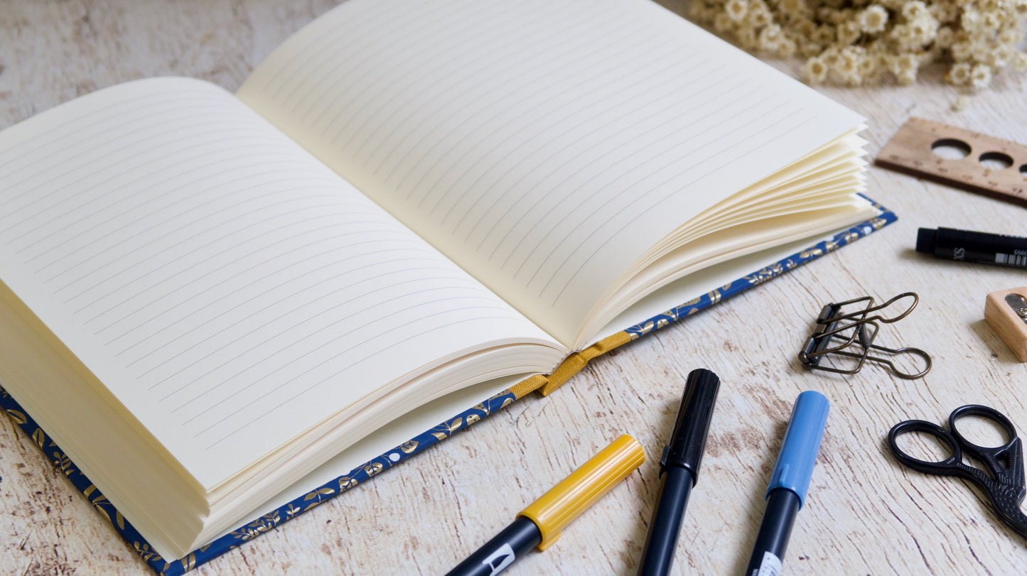 Carnet de notes A5 personnalisable couverture rigide fait main