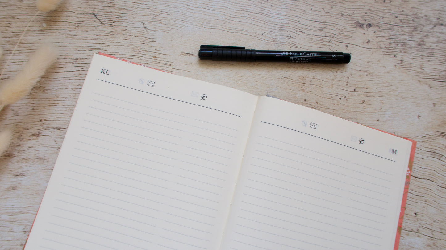Agenda perpétuel personnalisable, couverture au choix, format moyen ou A5, fait main