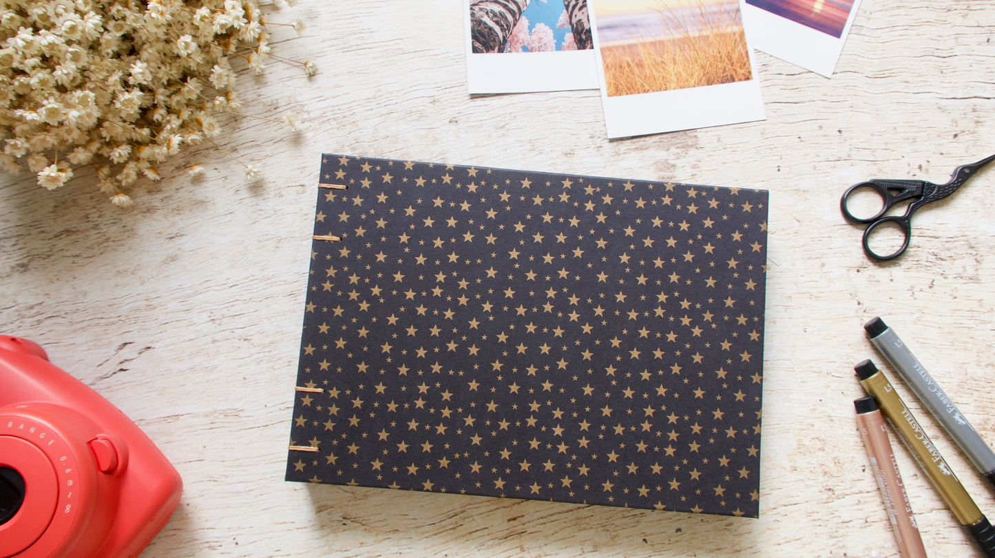 Album photos A5 paysage personnalisable reliure copte fait main