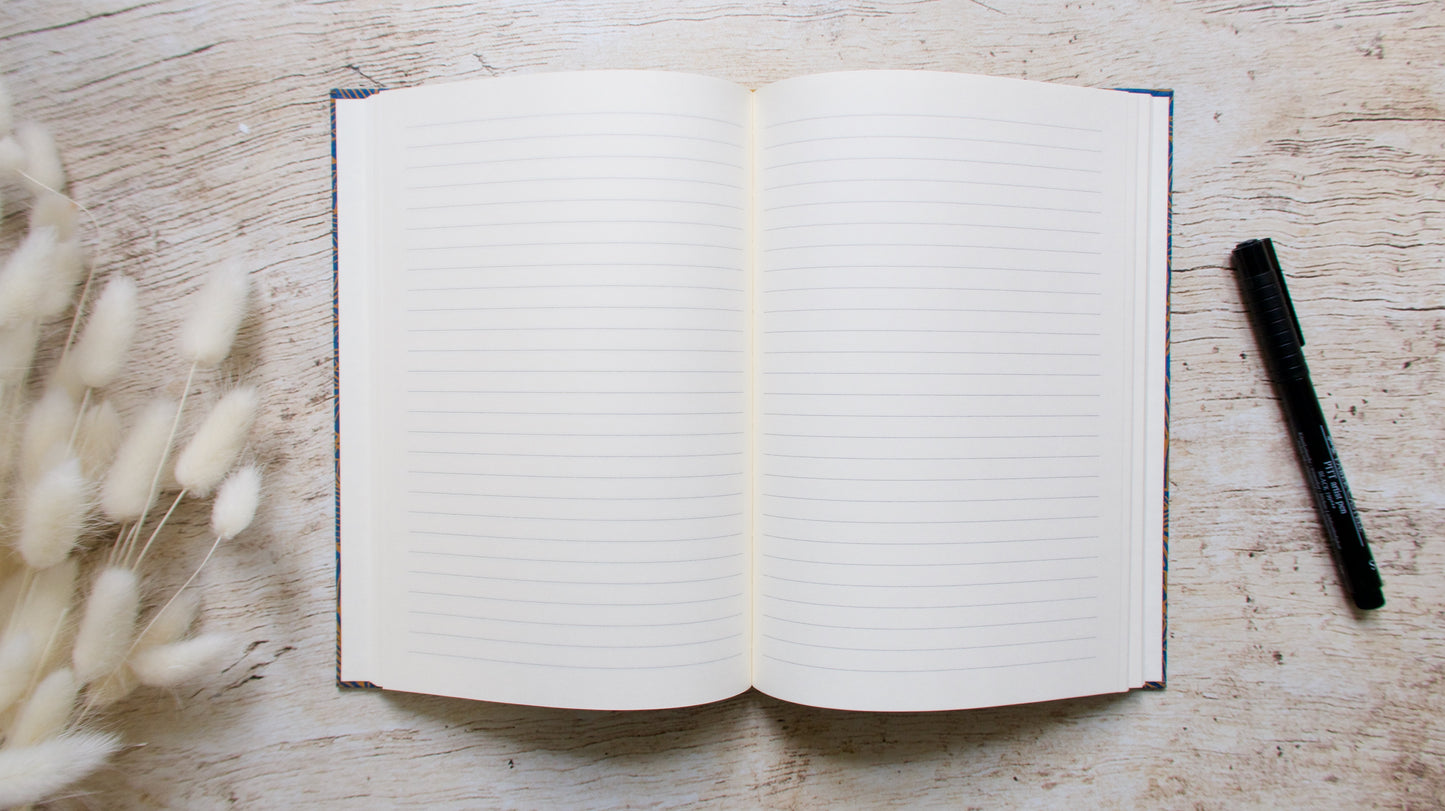 Carnet de notes A5 personnalisable couverture rigide fait main