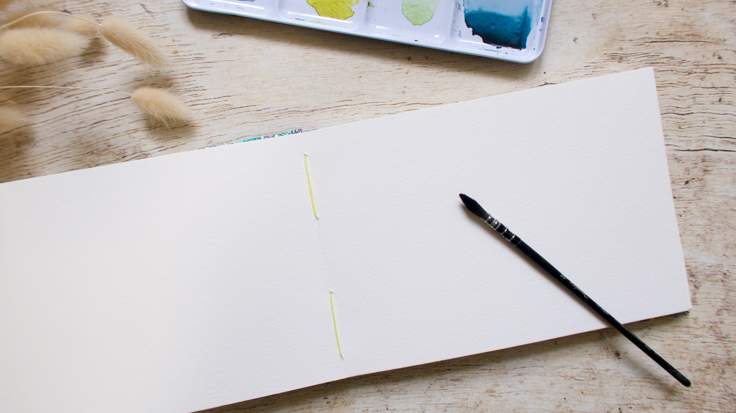 Carnet d'aquarelle A5 paysage ou portrait - Couverture au choix - Reliure copte