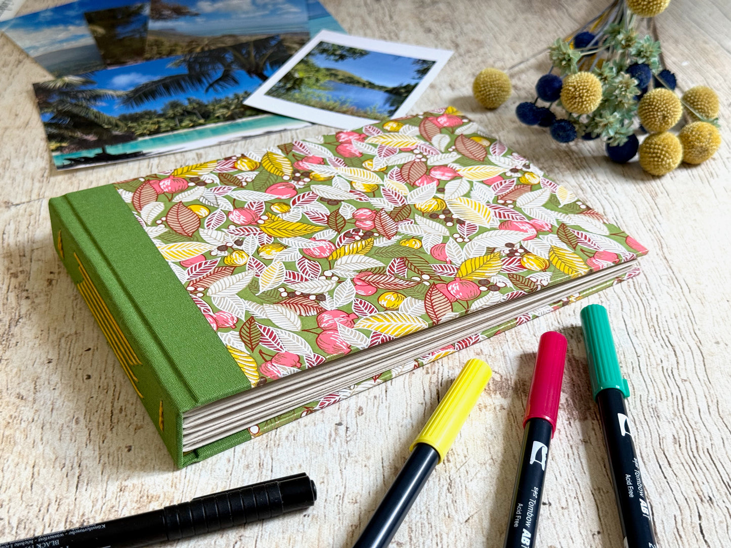 Album photos A5 paysage personnalisable reliure long stitch fait main
