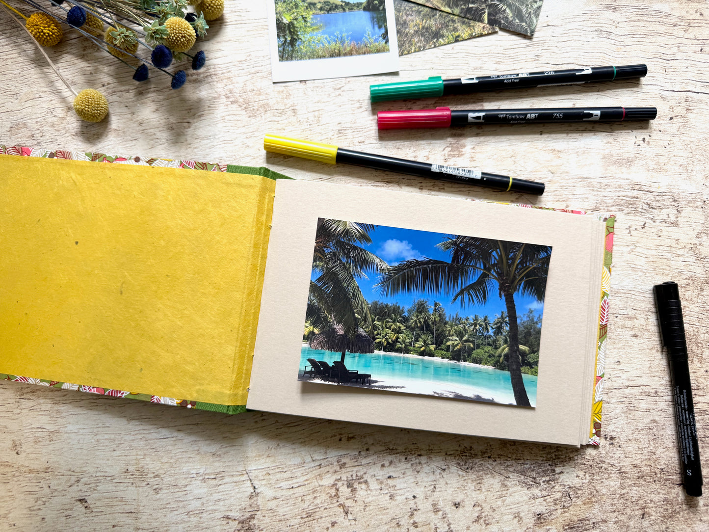 Album photos A5 paysage personnalisable reliure long stitch fait main