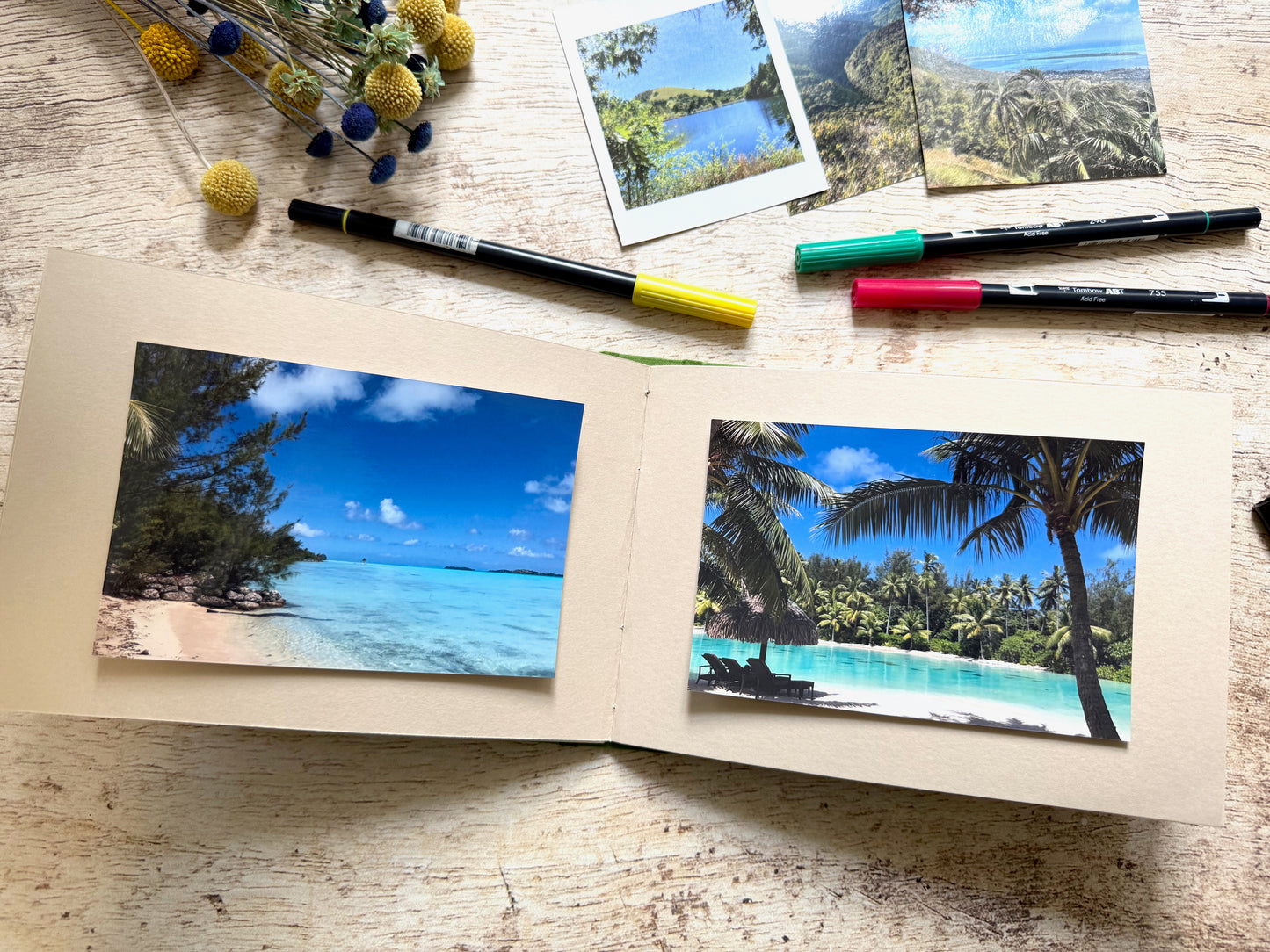 Album photos A5 paysage personnalisable reliure long stitch fait main