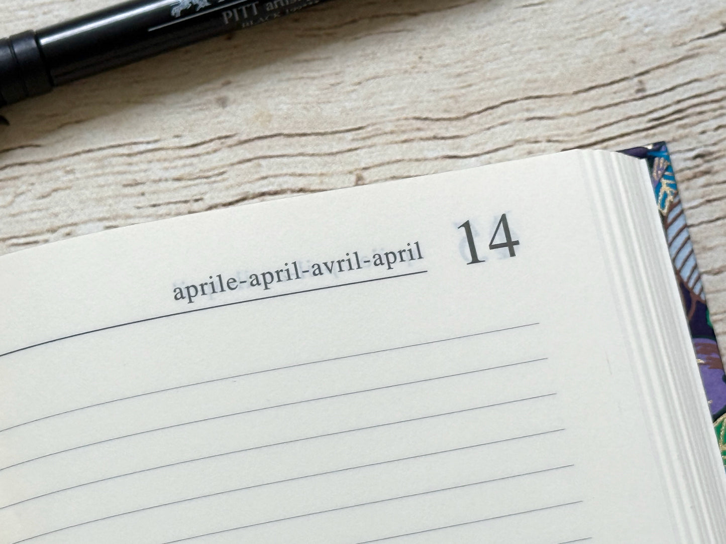 Agenda perpétuel - Feuilles baies fruits violet