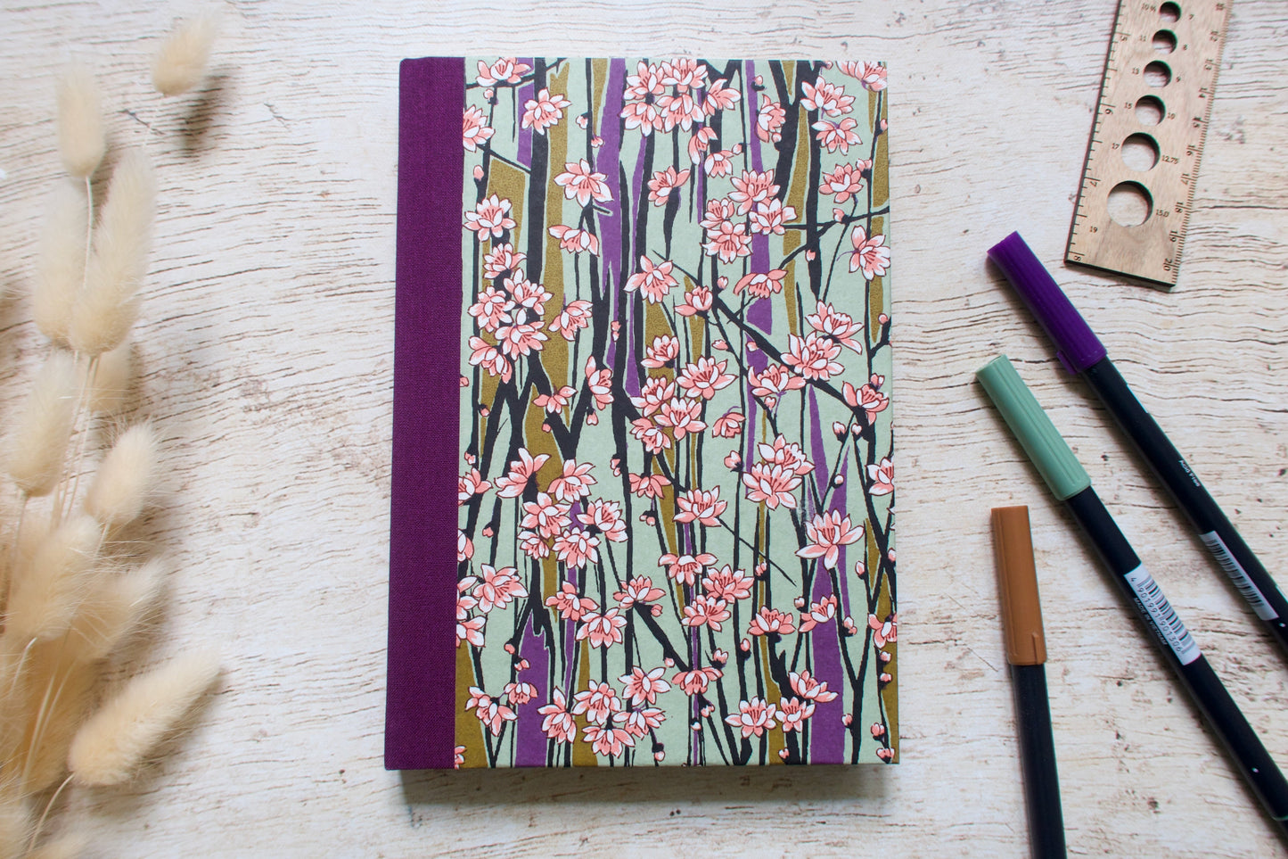 Bullet journal A5 fait main carnet à points Branches et fleurs roses