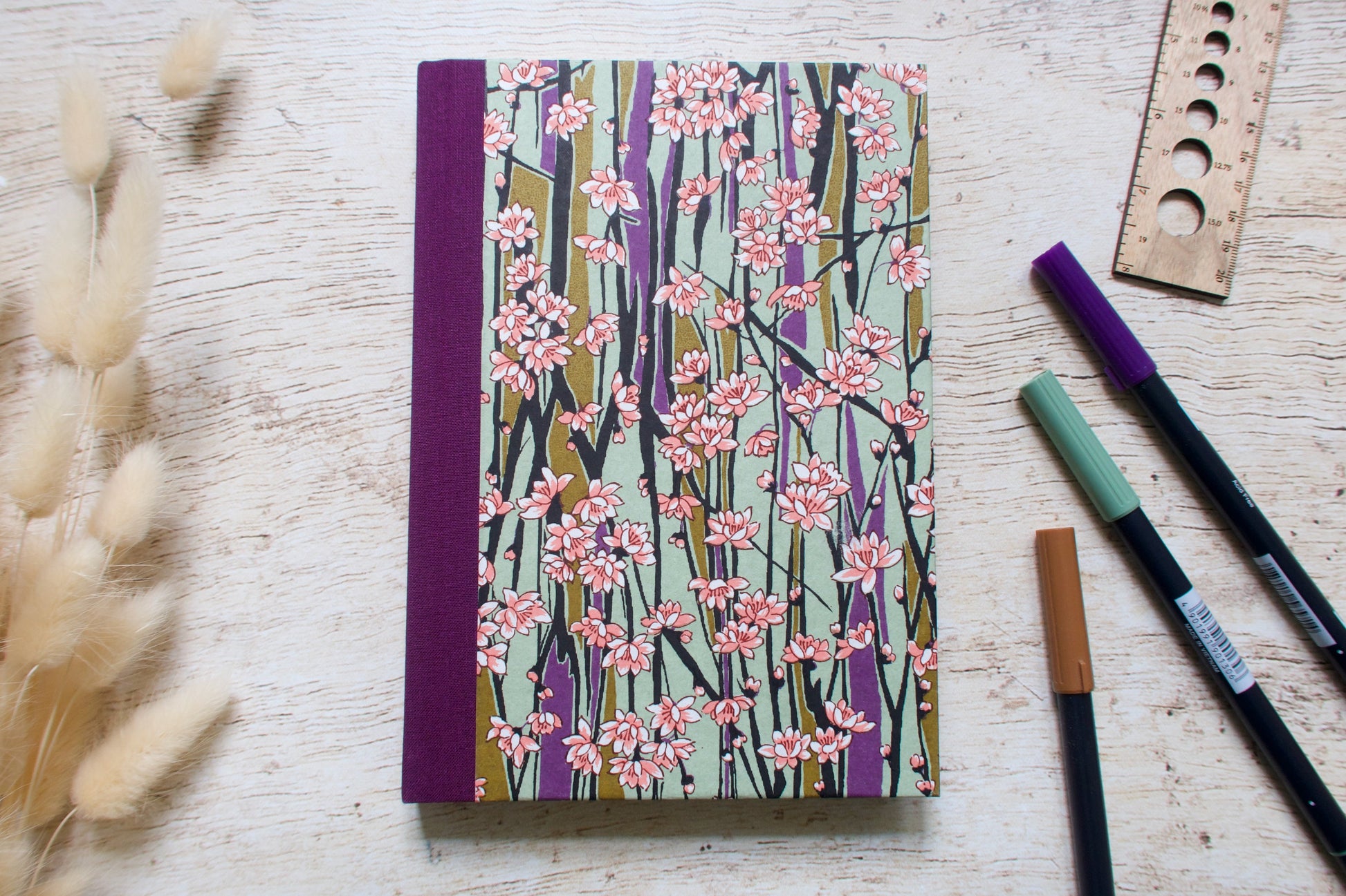 Bullet journal A5 fait main carnet à points Branches et fleurs roses