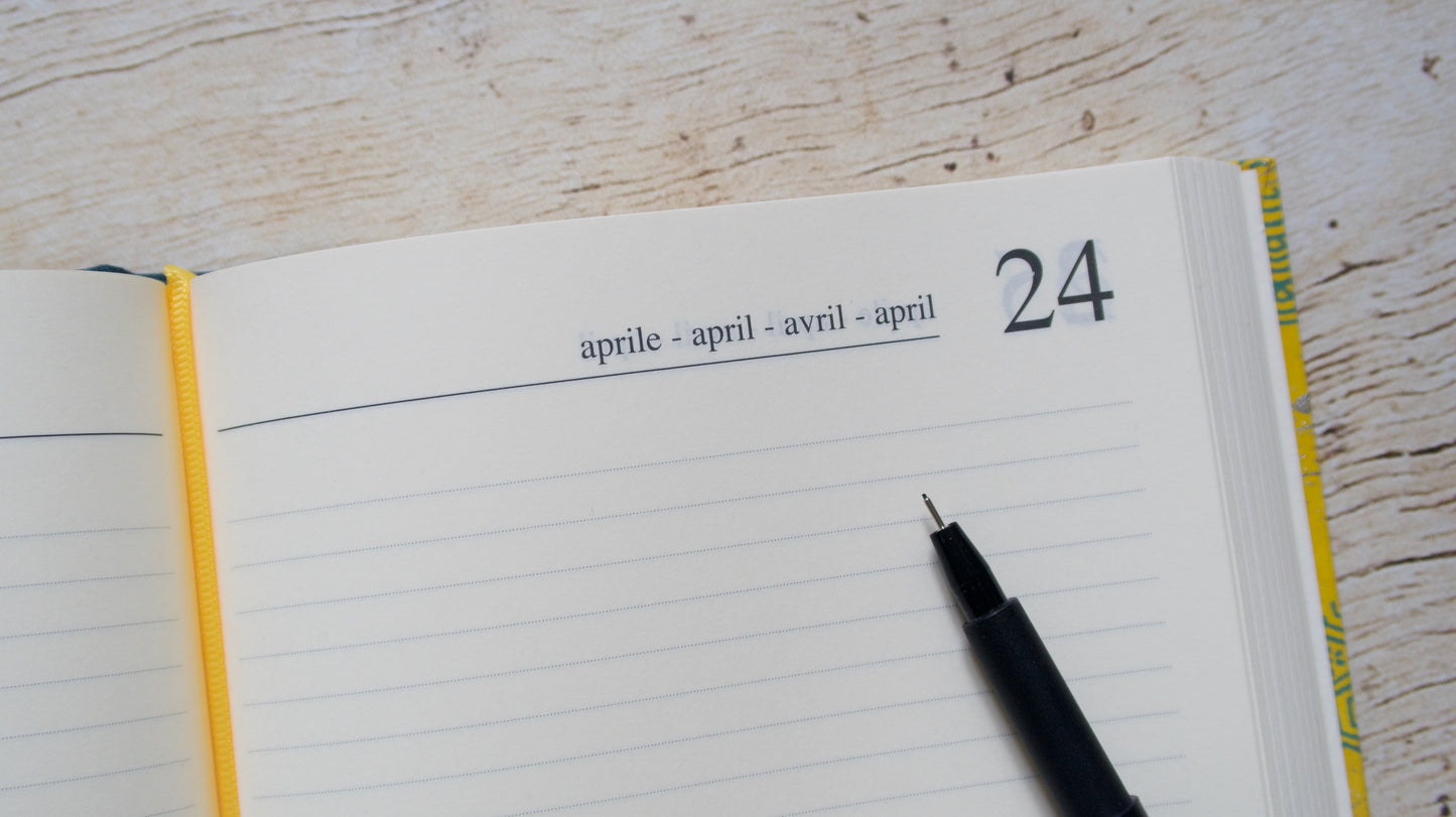 Agenda perpétuel A5 - Grues jaunes