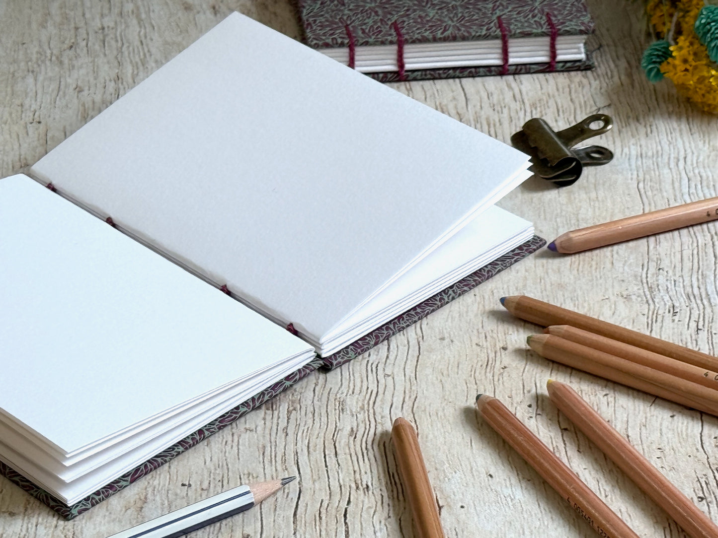 Carnet de croquis A6 paysage ou portrait – reliure copte – fait main - Jungle
