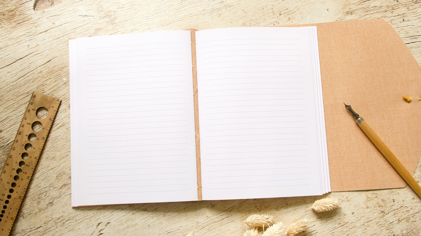Carnet d'écriture A5 personnalisable couverture liège fait main