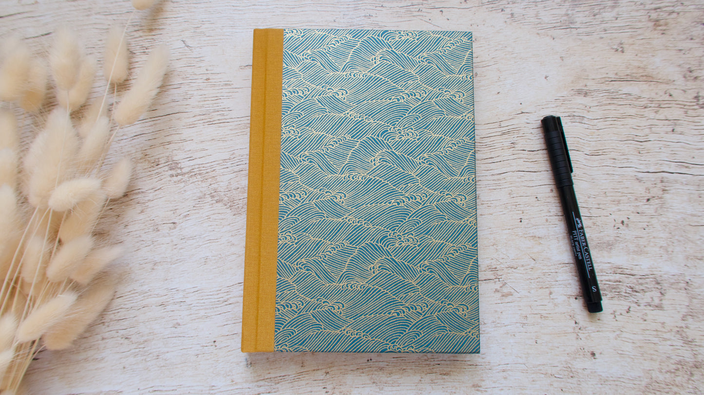 Carnet de notes A5 personnalisable couverture rigide fait main