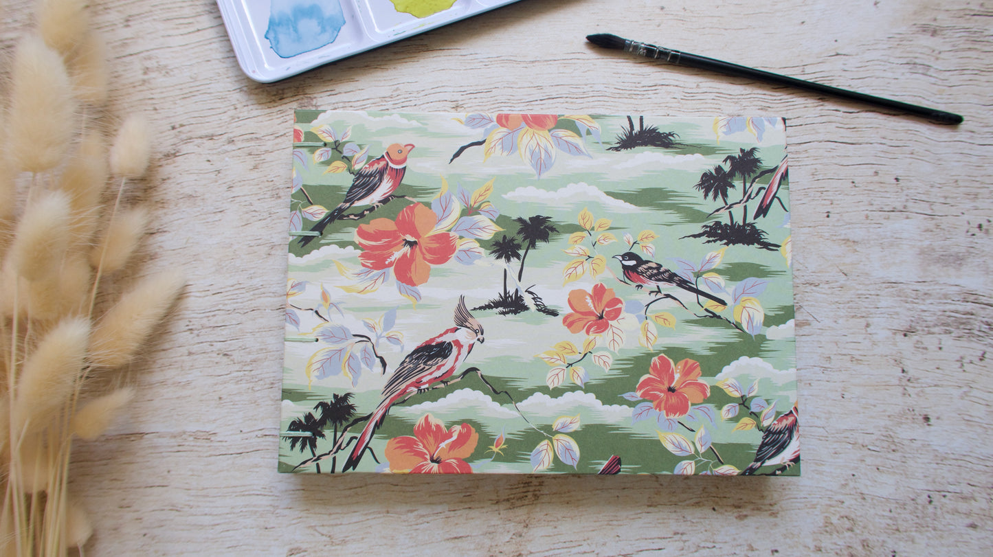 Carnet d'aquarelle A5 paysage ou portrait - Couverture au choix - Reliure copte