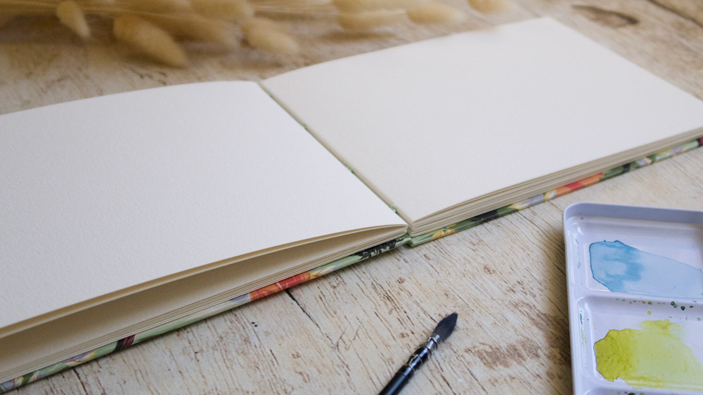 Carnet d'aquarelle A5 paysage ou portrait - Couverture au choix - Reliure copte