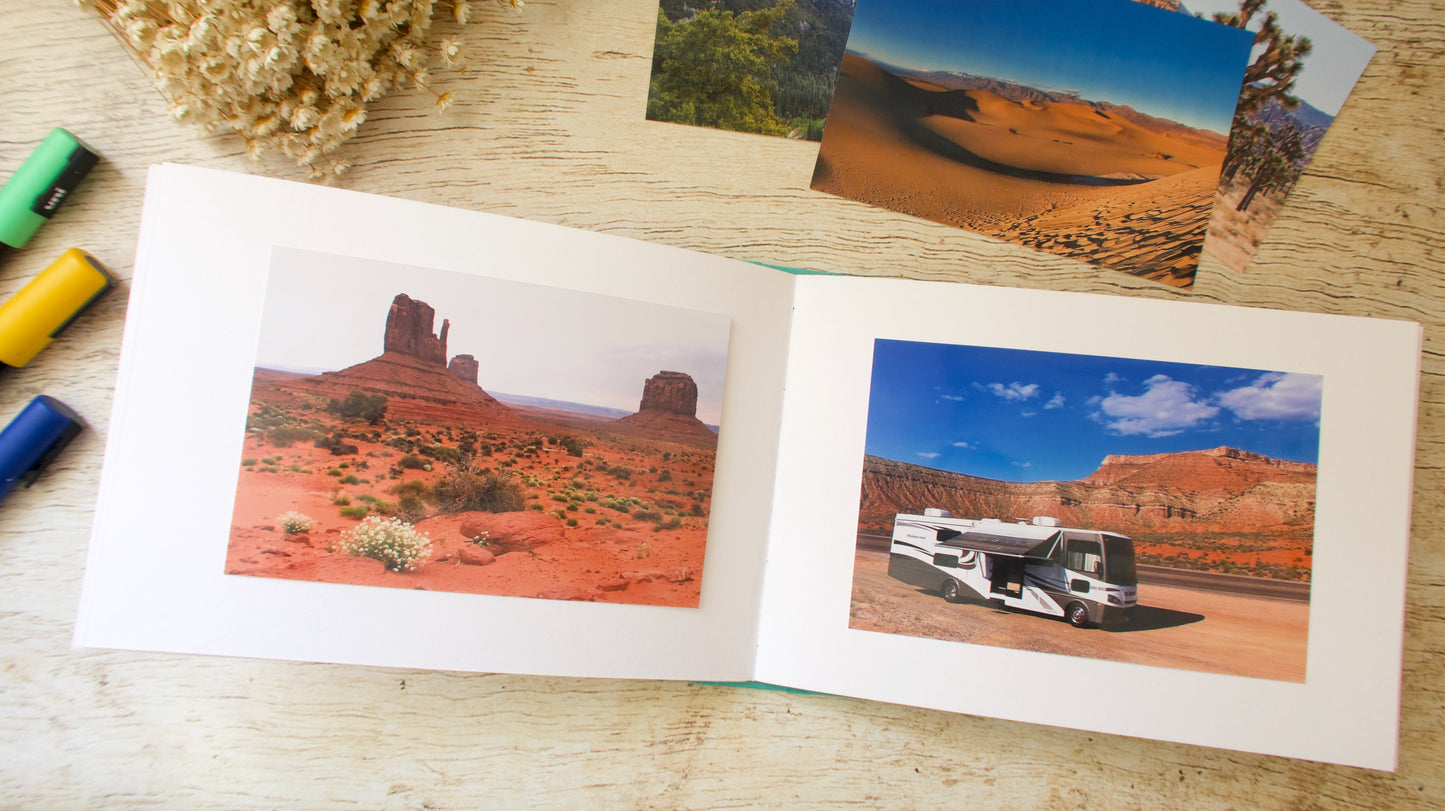 Album photos A5 paysage personnalisable reliure long stitch fait main