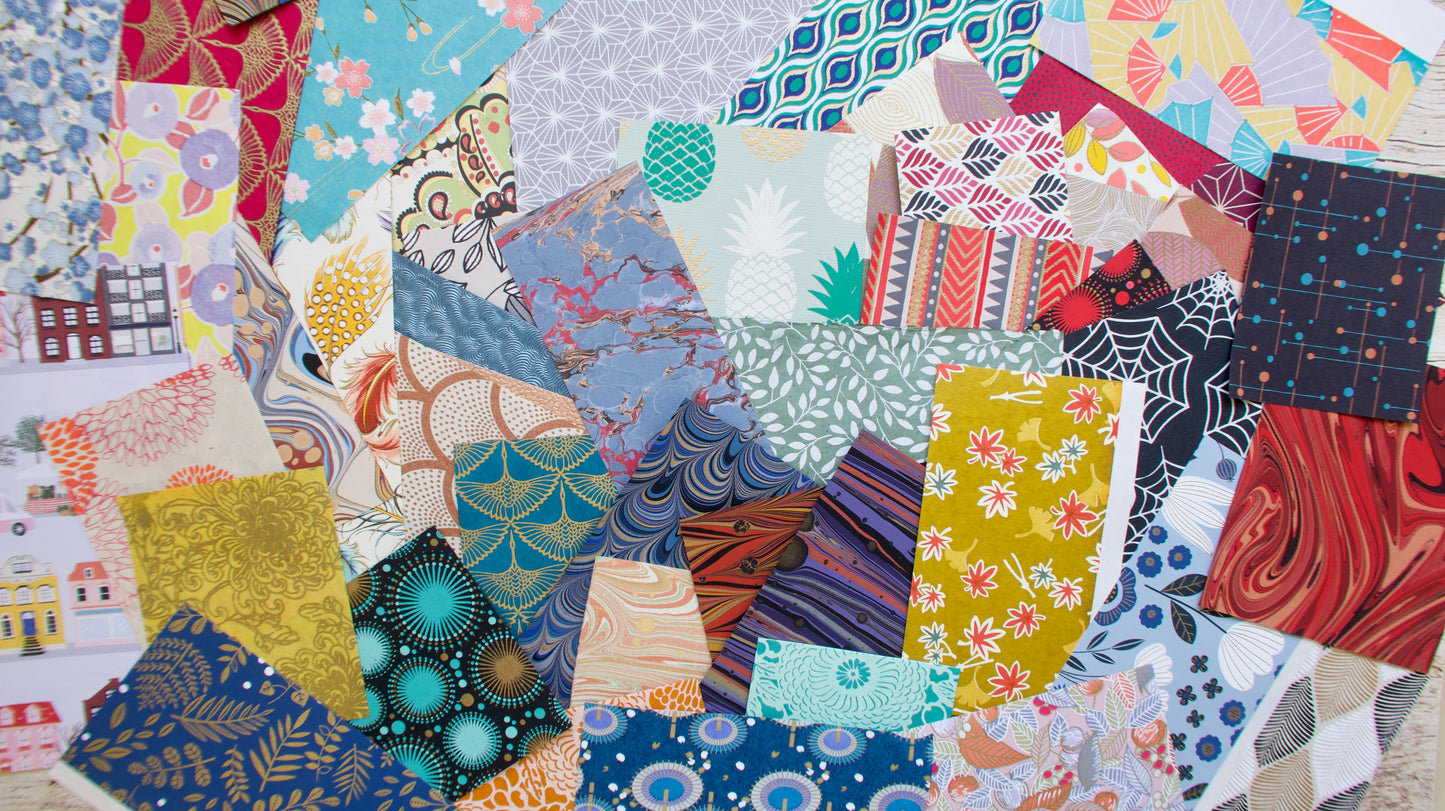 Pack de chutes de papiers décoratifs, scrapbooking et junk journal