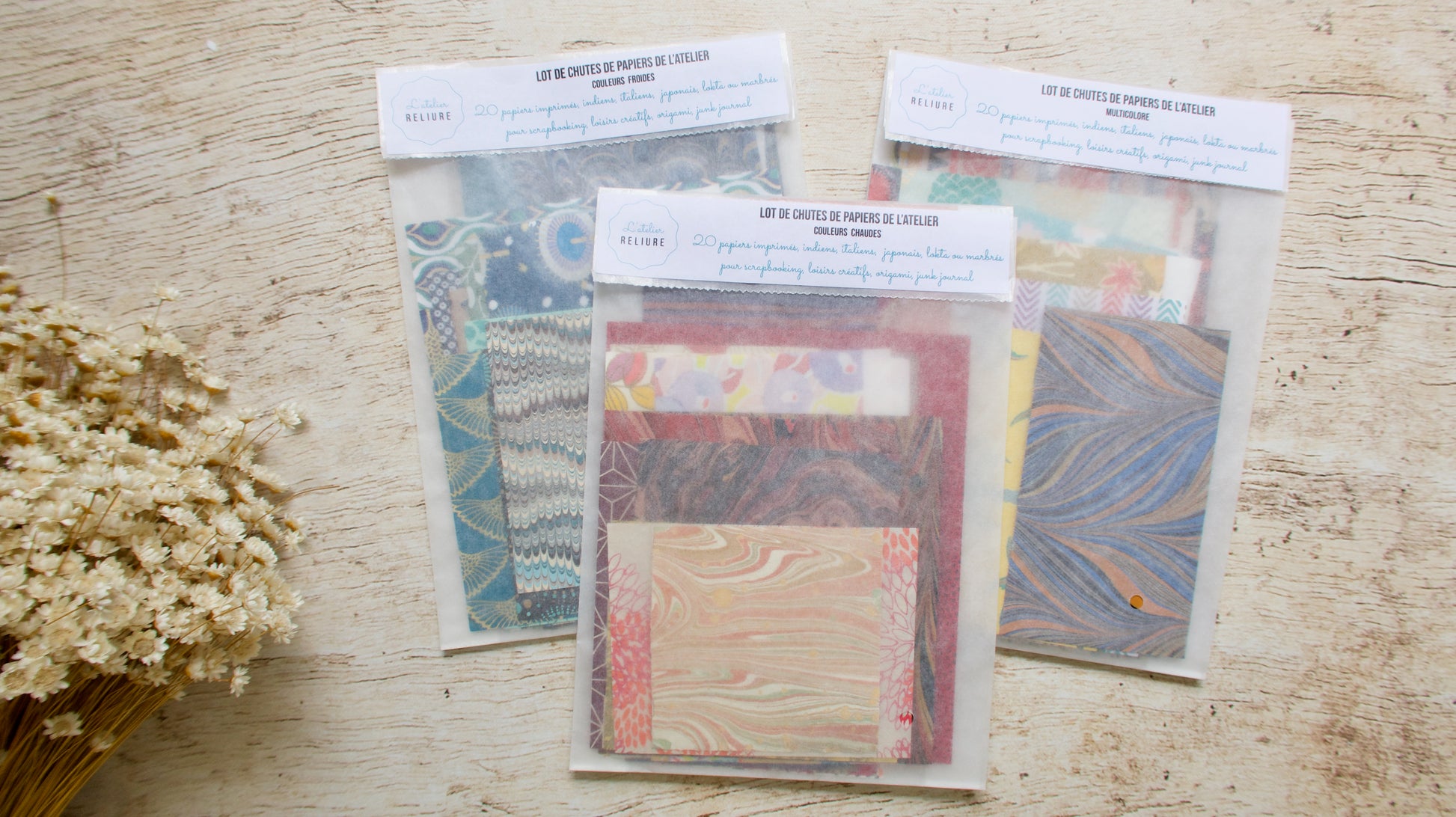 Pack de chutes de papiers décoratifs, scrapbooking et junk journal