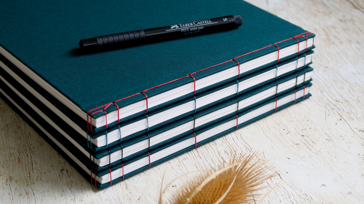 Carnets reliure japonaise réalisés sur-mesure en Bretagne