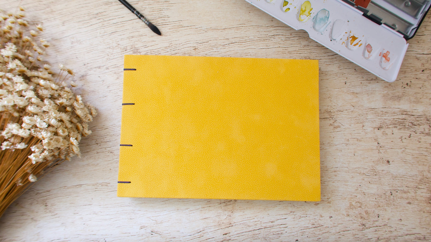 Carnet d'aquarelle A5 personnalisable fait main, papier au choix 300 g, reliure copte, fabriqué sur commande