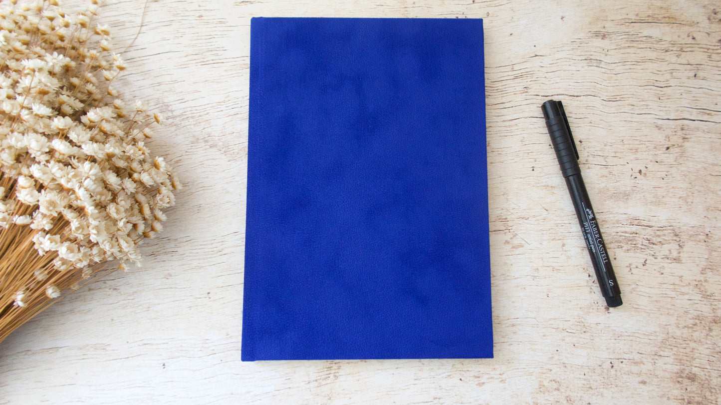 Carnet de notes A5 personnalisable couverture rigide fait main