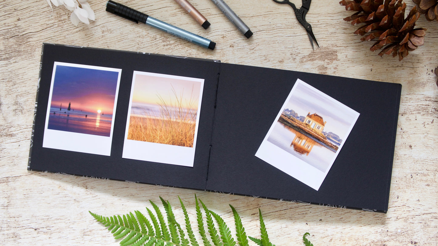 Album photos A5 paysage personnalisable reliure copte fait main